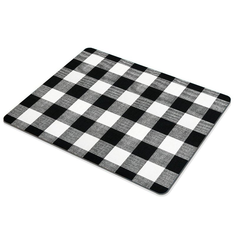 SSOIU Personalized Unique Design Oblong Shaped Mouse Pad Black and White Buffalo Plaids - Image 3